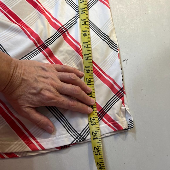 Sansoleil Solcool Plaid Print 1/2 Zip Mesh Top Size M - Picture 8 of 9